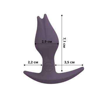 Анальна пробка Fun Factory BOOTIE FEM, фіолетова, у вигляді бутона, діаметр 2,9 см, тонкий обмежувач SX1001