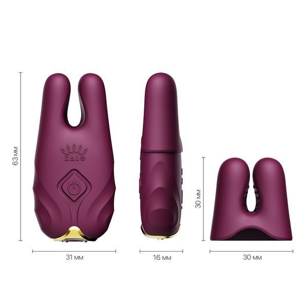Смарт-вибратор для груди Zalo - Nave Velvet Purple, пульт ДУ, работа через приложение SO7489