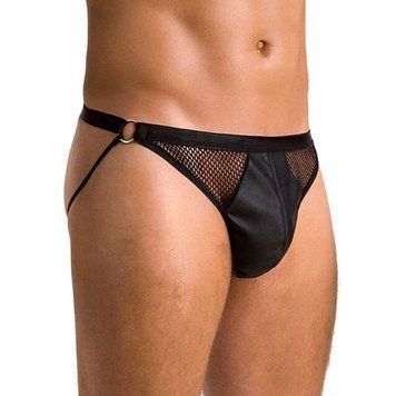 Чоловічі відкриті сліпи Passion 034 OPEN LUKE XXL/XXXL Black, екошкіра SO7575