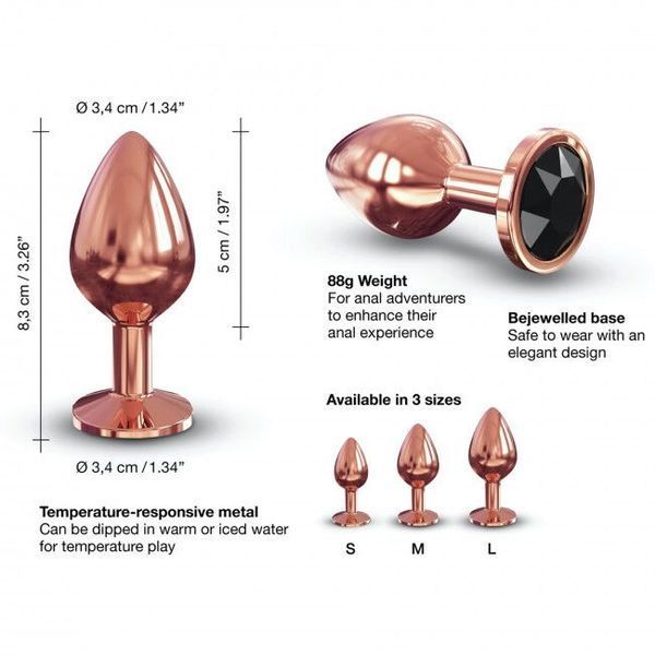 Металева анальна пробка із прикрасою у вигляді кристалу Dorcel - Diamond Plug M SO5531