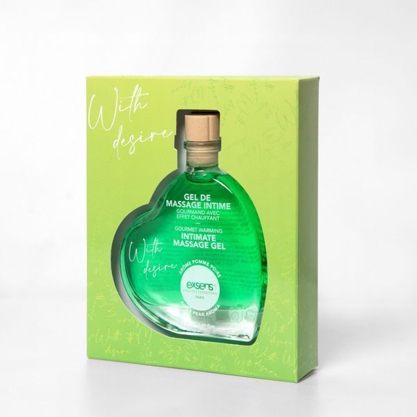 Масажний гель EXSENS With Desire Apple Pear 50 мл, розігрівальний, без цукру, їстівний SX2192