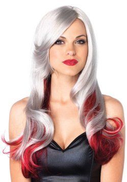 Двухцветный парик, серо-красный Leg Avenue Allure Multi Color Wig Grey/Red SO8008