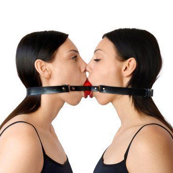 Подвійний кляп Art of Sex - Twins, натуральна шкіра SO9636