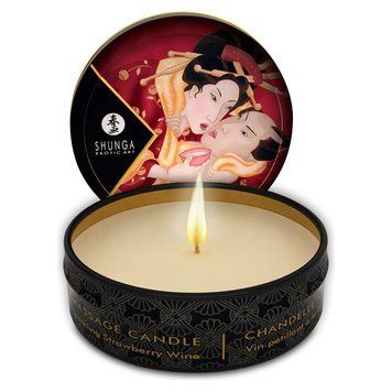 Масажна свічка Shunga Mini Massage Candle &ndash; Sparkling Strawberry Wine (30 мл) з афродизіаками SO2519