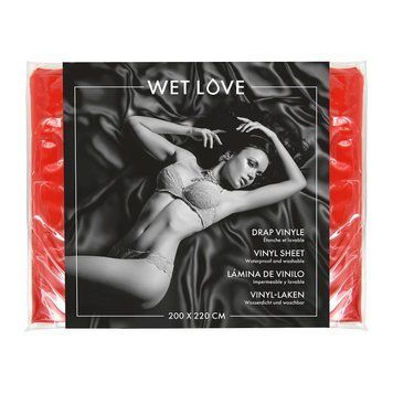 Простирадло з вінілу Fetish Tentation Red 220x200, червоне SO8287