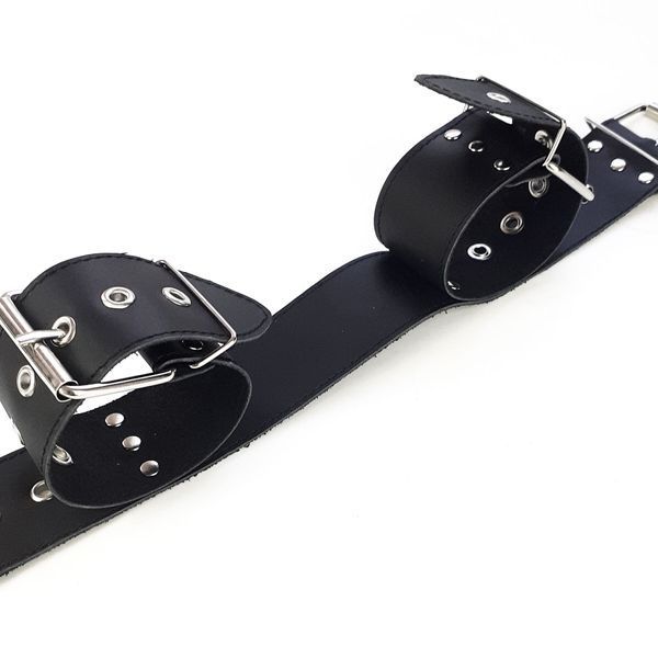 Нашийник з наручниками із натуральної шкіри Art of Sex - Bondage Collar with Handcuffs SO6618
