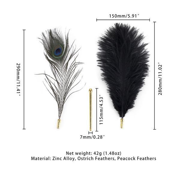 Лоскітка LOCKINK SEVANDA Natural Peacock Flirting Feather Tickler, пір&rsquo;я павича та страуса SX0895