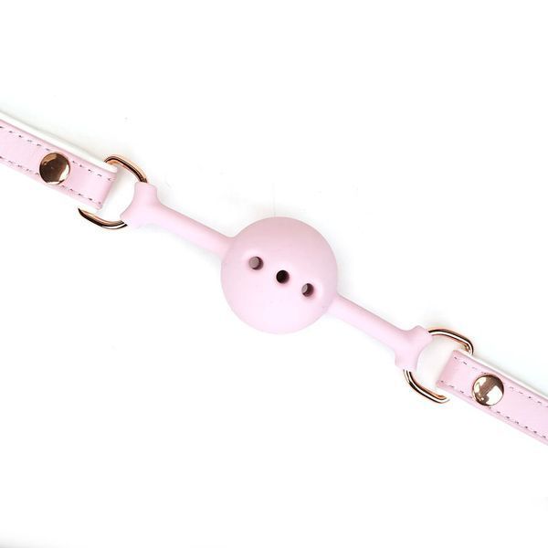Кляп Liebe Seele White & Pink Fairy Goat Leather Ball Gag SX2825