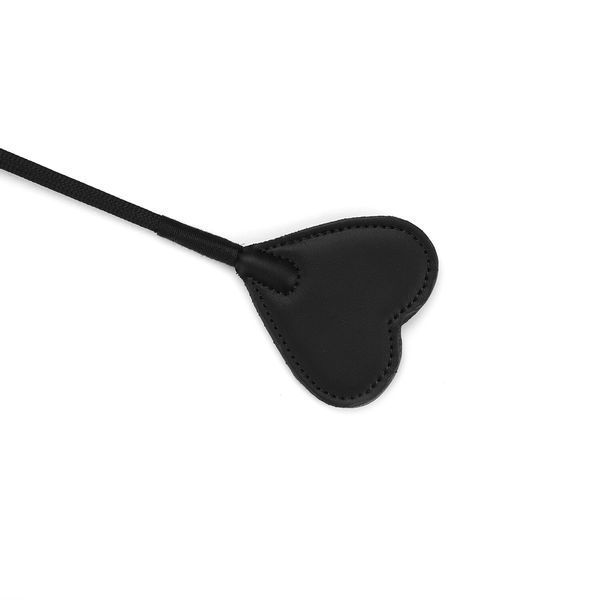 Шльопалка-сердечко Liebe Seele Black Organosilicon Riding Crop, екошкіра SO9490