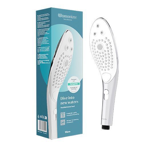 Насадка-стимулятор для душа 2в1 Womanizer Wave Chrome, массажер для интимных зон SO8765