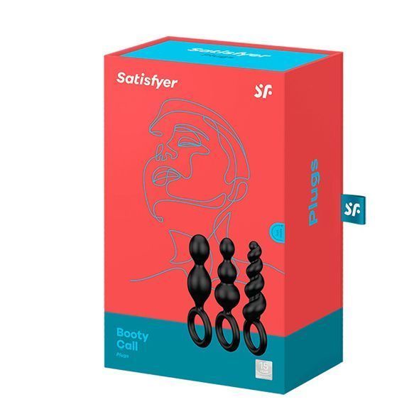 Набір анальних іграшок Satisfyer Plug black (set of 3) - Booty Call, макс. діаметр 3 см SO2323