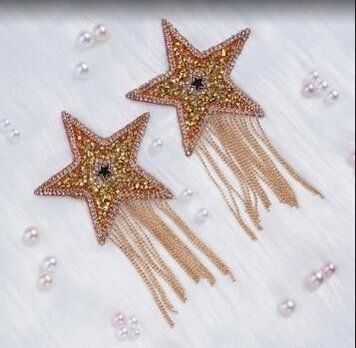 Пестис-зірки з бахромою JSY Nipple Sticker RT236112 Gold, стікери SO9279