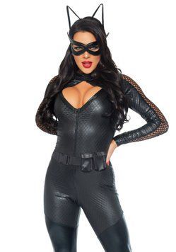 Еротичний костюм супергероя-кішечки Leg Avenue Wicked Kitty L, комбінезон, пояс, маска, вушка SO9130