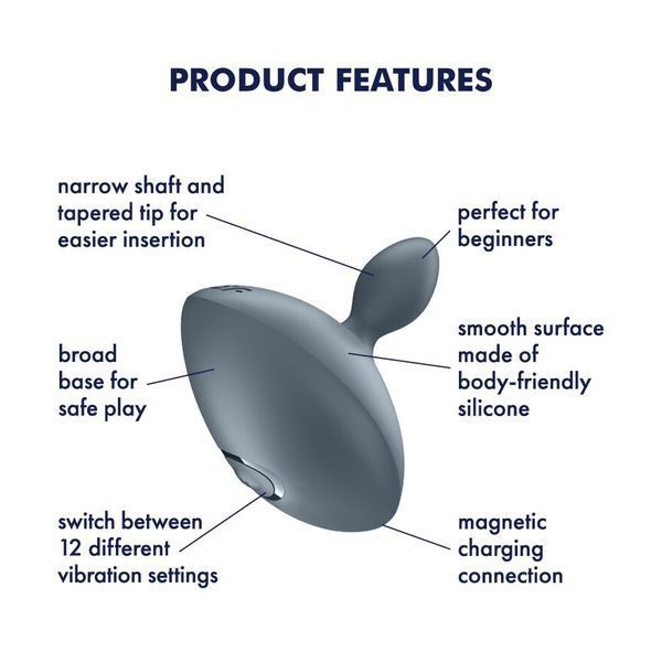 Анальная вибропробка Satisfyer Booty Absolute Beginners 4, для начинающих, вводимая часть 3 см SX0545