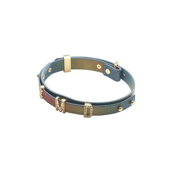 Нашийник LOCKINK Multi-color DIY Alphabet Collar, мультиколір, штучна шкіра, букви зі стразами SX0899