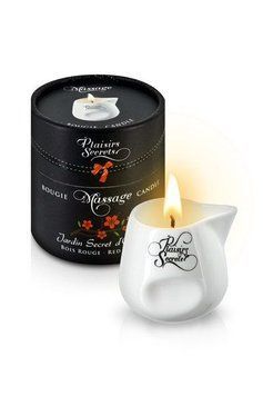 Масажна свічка Plaisirs Secrets Red Wood (80 мл) подарункове паковання, керамічний посуд SO1859