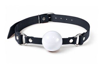 Кляп силіконовий Feral Feelings Silicon Ball Gag Black/White, чорний ремінець, біла кулька SX3979