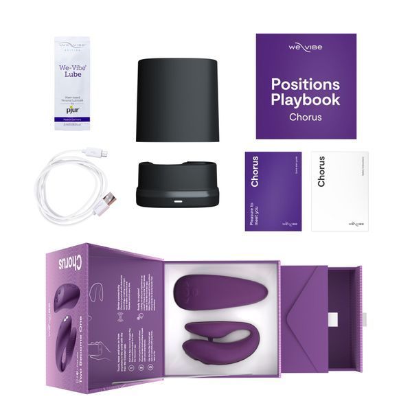 Смарт-вибратор для пар We-Vibe Chorus Purple, сенсорное управление вибрациями сжатием пульта SO6923