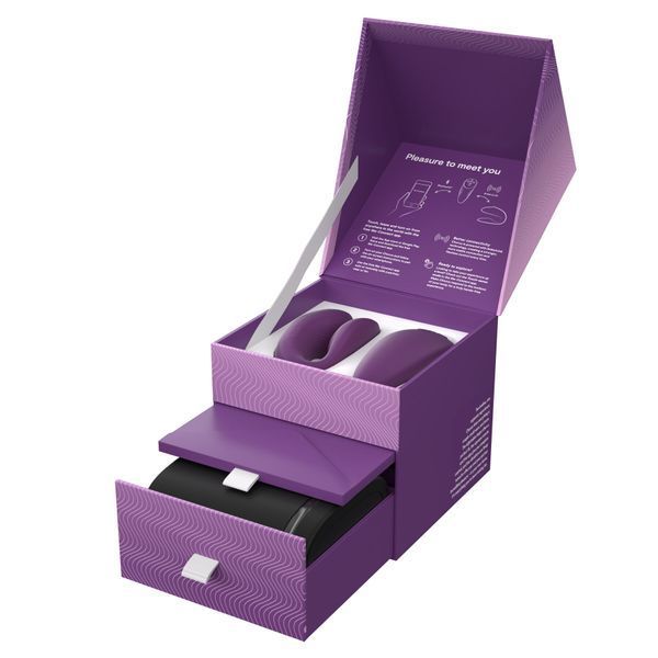Смарт-вибратор для пар We-Vibe Chorus Purple, сенсорное управление вибрациями сжатием пульта SO6923