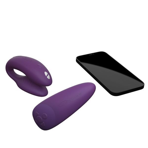 Смарт-вибратор для пар We-Vibe Chorus Purple, сенсорное управление вибрациями сжатием пульта SO6923