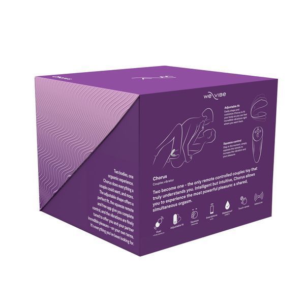Смарт-вибратор для пар We-Vibe Chorus Purple, сенсорное управление вибрациями сжатием пульта SO6923