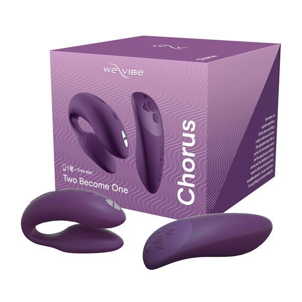 Смарт-вибратор для пар We-Vibe Chorus Purple, сенсорное управление вибрациями сжатием пульта SO6923