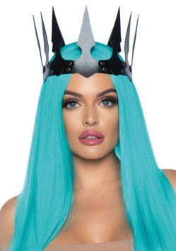 Корона злої королеви Leg Avenue Faux leather spiked crown Black, штучна шкіра, заклепки SO7950