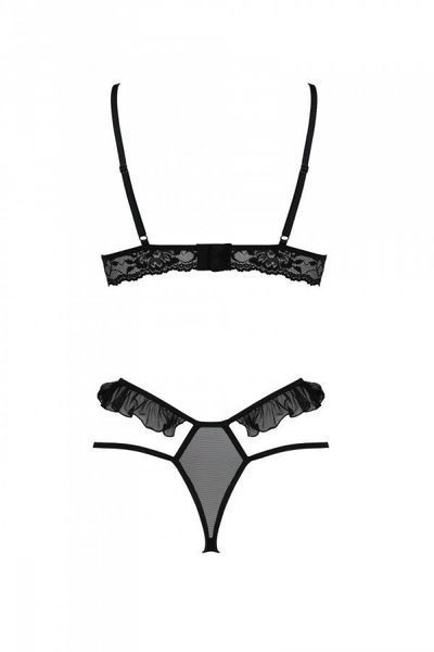 Эротический комплект Passion DOLLY SET, S/M, black, с открытыми чашками SO9705