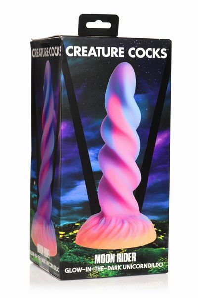 Фэнтезийный фаллоимитатор Creature Cocks Glow-in-the-Dark Unicorn Dildo, светится в темноте, 20,6 см SX2205