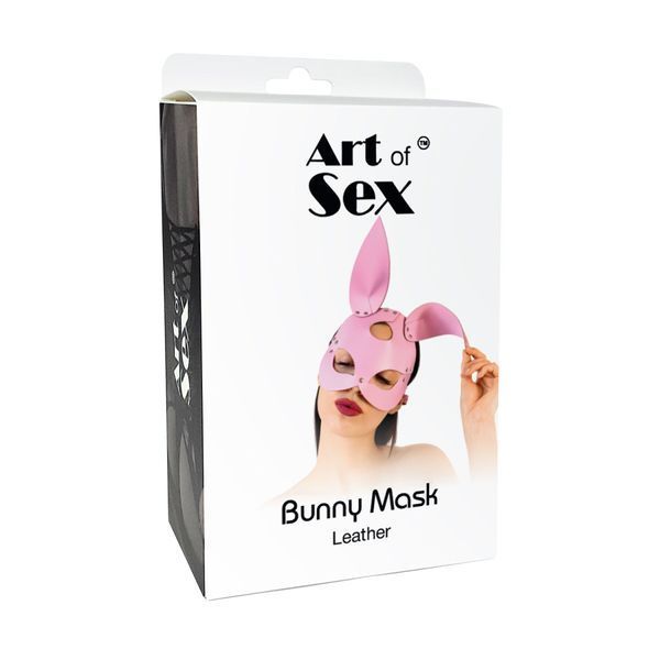 Кожаная маска Зайки Art of Sex - Bunny mask, цвет Белый SO9646
