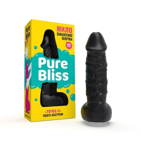 Крафтовое мыло-член с присоской Pure Bliss MINI Black, натуральное SO6352