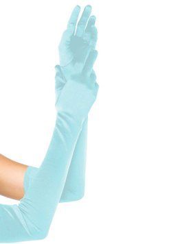Длинные атласные перчатки Leg Avenue Extra Long Satin Gloves, One Size, светло-голубые SO9085