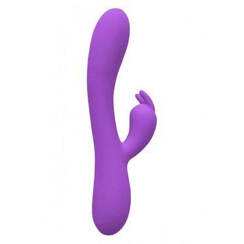 Вібратор-кролик Wooomy Gili-Gili Vibrator with Heat Purple, відросток з вушками, підігрів до 40&deg;С SO7412