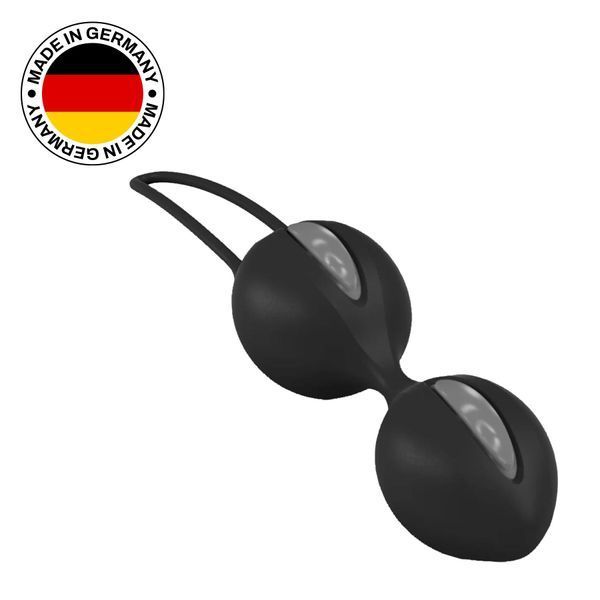 Вагинальные шарики Fun Factory SMARTBALLS DUO, черно-серые, 2 шт, диаметр 3,2 и 3,6 см SX0964