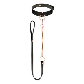 Нашийник з повідцем Rosy Gold - Collar with Leash - Black SX1199