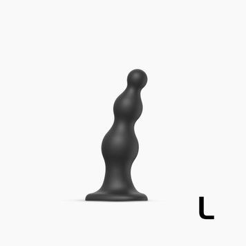 Насадка для страпона Strap-On-Me Dildo Plug Beads Black L SO8985
