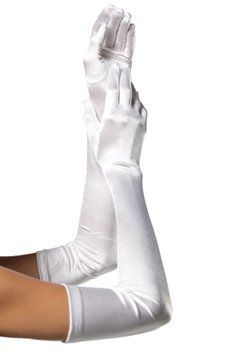 Длинные атласные перчатки Leg Avenue Extra Long Satin Gloves, One Size, белые SO9087