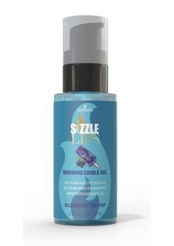 Зігрівальний масажний гель Sensuva Sizzle Lips Blueberry Ice Pop (59 мл), без цукру, їстівний SO9825