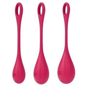 Набор йони бусин Satisfyer Yoni Power 1 Red, диаметр 2-2,5-3см, вес 22-46-74гр SO5547