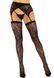 Комплект Leg Avenue Lace thigh highs & garterbelt, One Size, черный, чулки и пояс с пажами SX1059 фото 1
