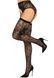 Комплект Leg Avenue Lace thigh highs & garterbelt, One Size, черный, чулки и пояс с пажами SX1059 фото 3