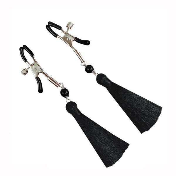 Затискач для сосків Art of Sex - Nipple clamps Black Tassels SO5856