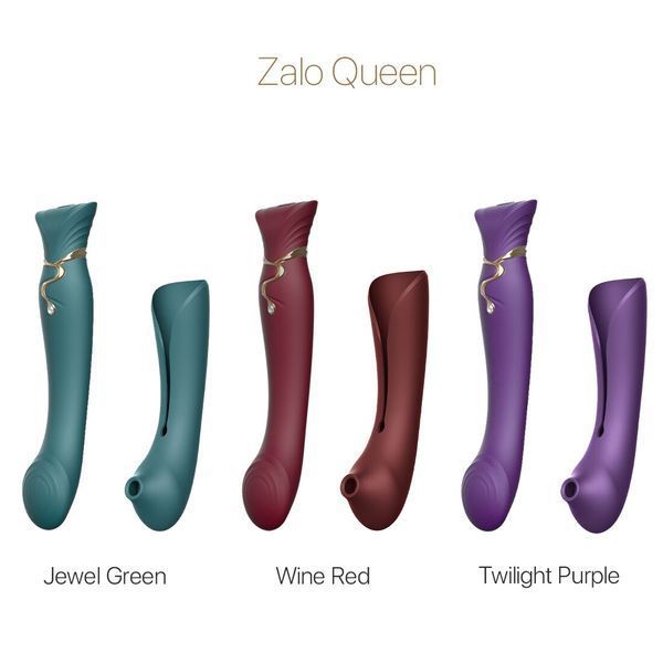 Смартвибратор 3в1 Zalo &mdash; Queen Set Twilight Purple, пульсирующая жемчужина и вакуум, кристалл Swarovski SO6664