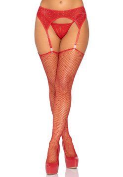 Пояс для чулок со стразами Leg Avenue Rhinestone Garterbelt Red One Size SO9139