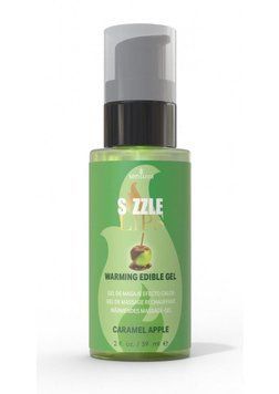 Зігрівальний масажний гель Sensuva Sizzle Lips Caramel Apple (59 мл), без цукру, їстівний SO9827
