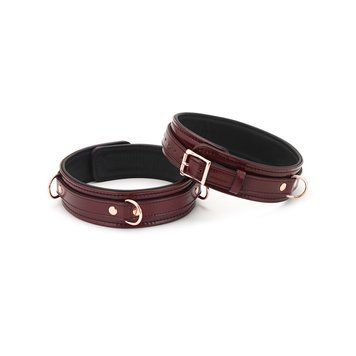 Фіксатори для стегон Liebe Seele Wine Red Thigh Cuffs S Size, натуральна шкіра SO9454