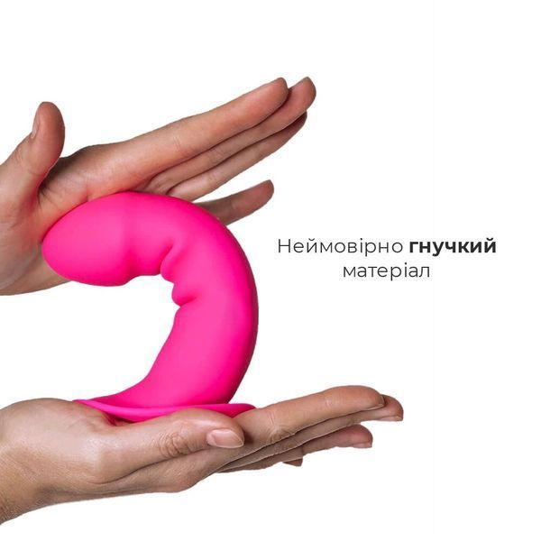 Дилдо з присоскою Adrien Lastic Hitsens 2 Pink, відмінно для страпона, макс. діам. 4см, довж. 16,7см AD24011