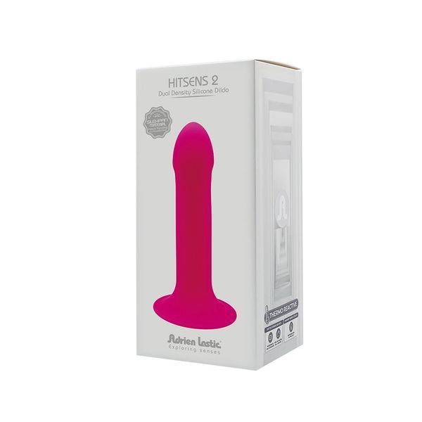 Дилдо з присоскою Adrien Lastic Hitsens 2 Pink, відмінно для страпона, макс. діам. 4см, довж. 16,7см AD24011