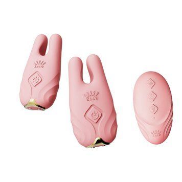 Смарт-вібратор для грудей Zalo - Nave Coral Pink, пульт ДК, робота через додаток SO7491