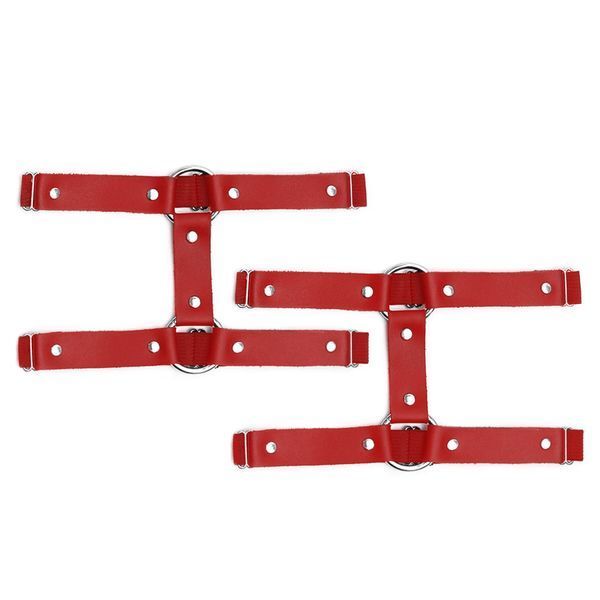 Гартеры на ногу из натуральной кожи Art of Sex - Kristina Leg Garters (2 шт), цвет Красный SO7011